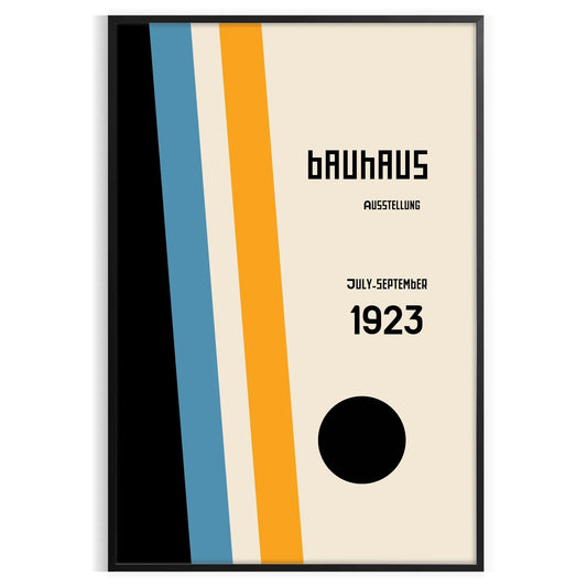 space vintage Bauhaus poster stunning gray white tones wall art thoughtful gift artwork classic appeal various print sizes A4 cm A0