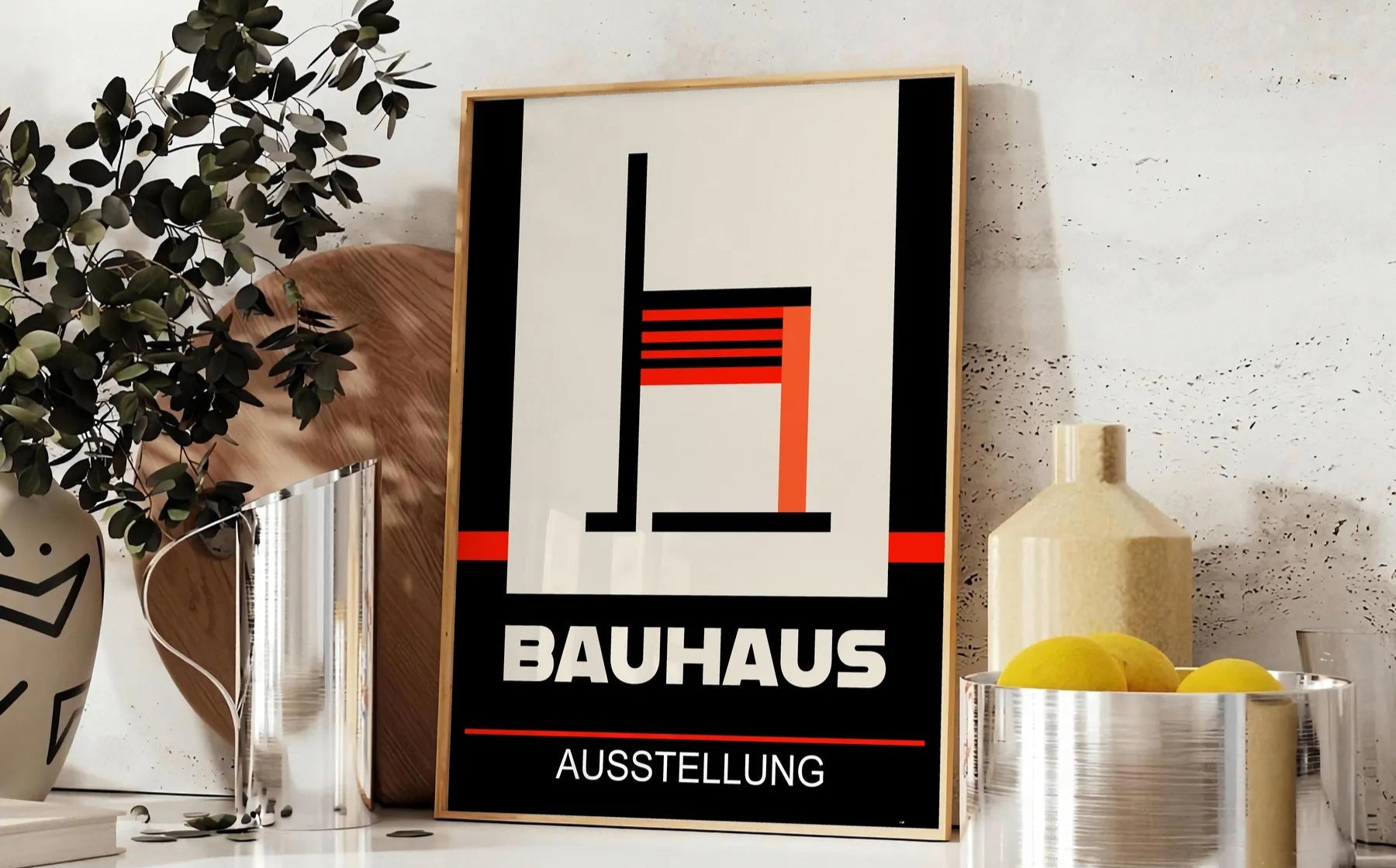 space striking Bauhaus art poster masterpiece geometric elegance style vibrant wall perfect lovers unique prints thoughtful gift unframed options decor needs