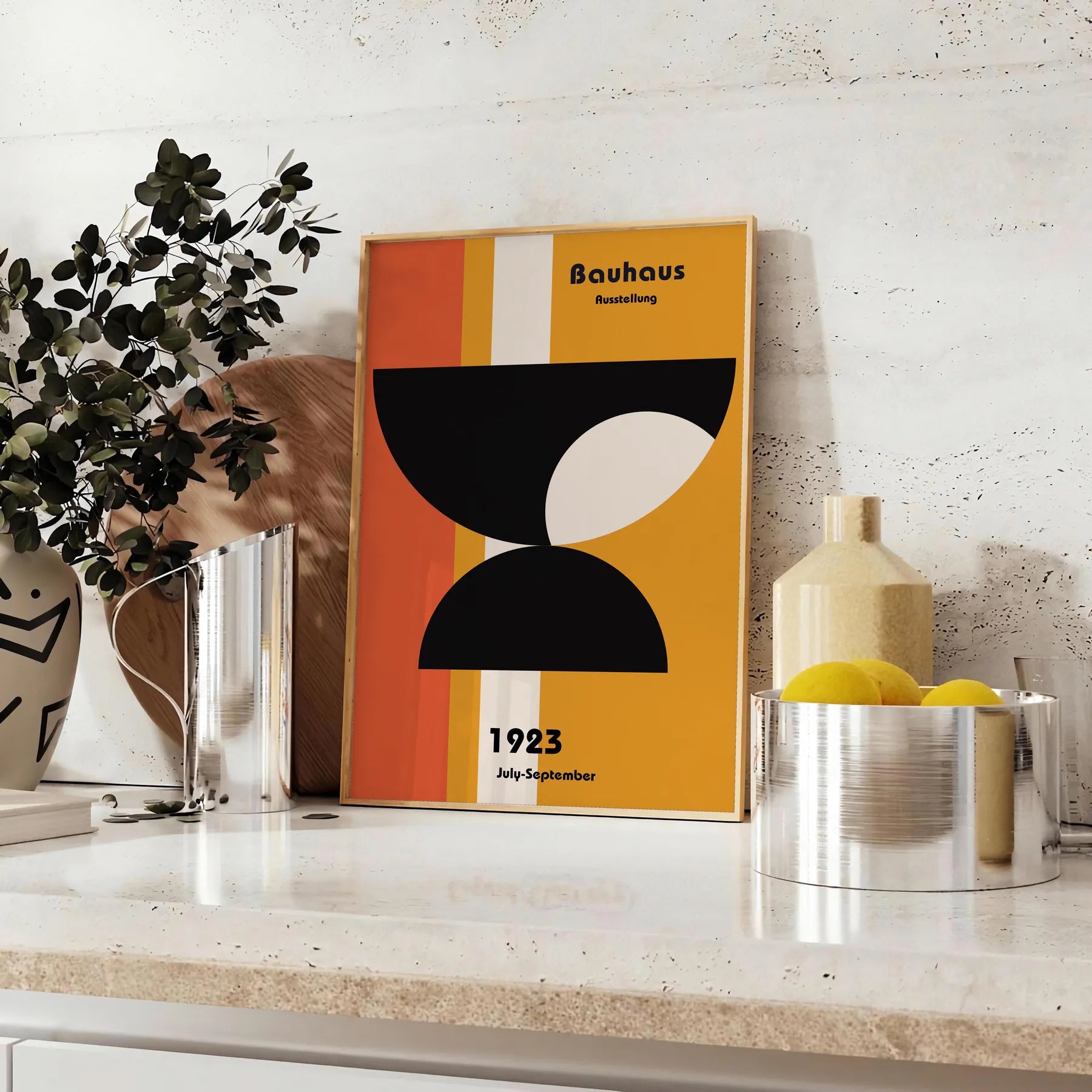 space stunning Bauhaus art poster perfect room captivating wall unique gift design lovers decor sizes A4 cm A0 creativity today