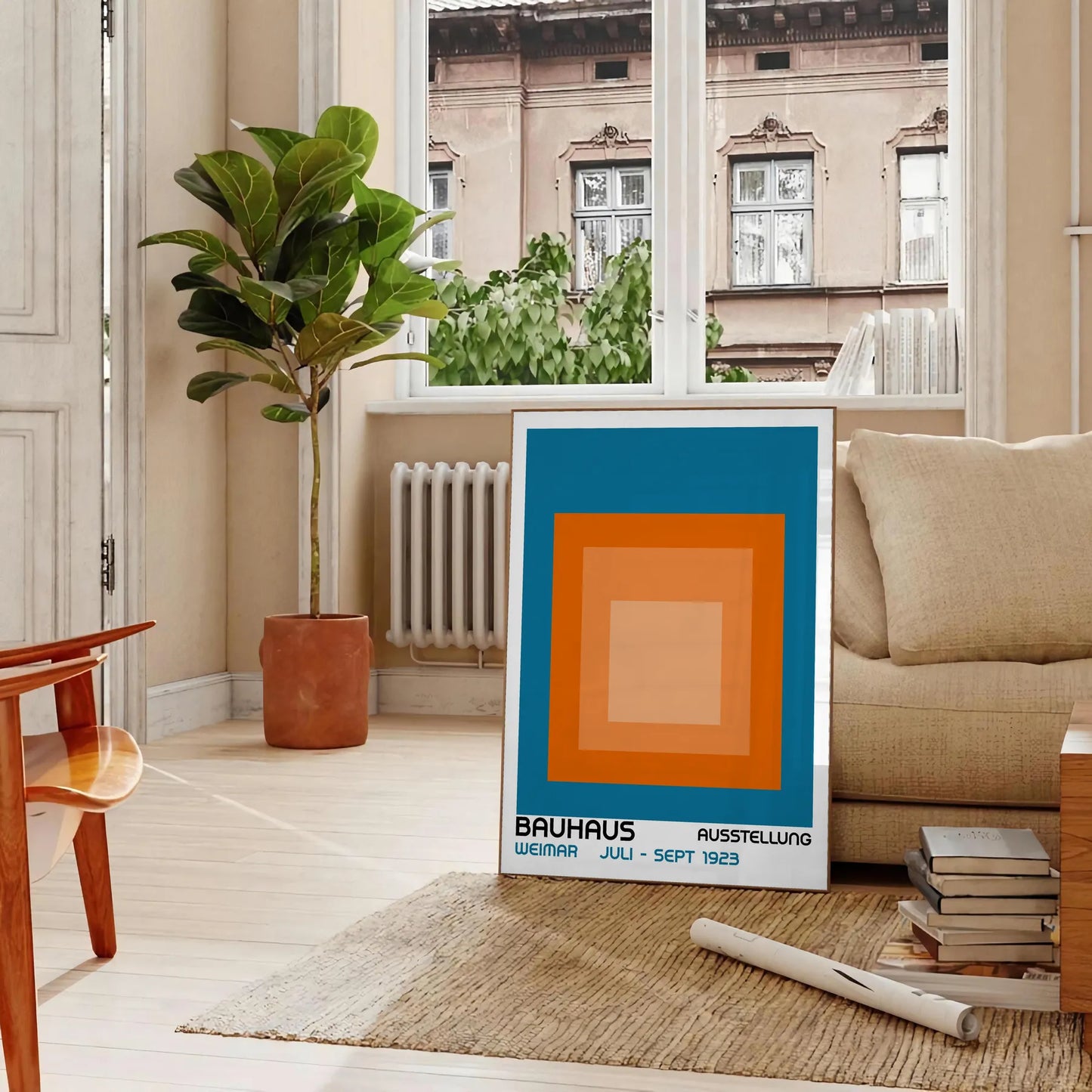 space Bauhaus art print stunning wall poster modernist elegance unique artwork thoughtful gift vibrant design timeless touch decor unframed versions style