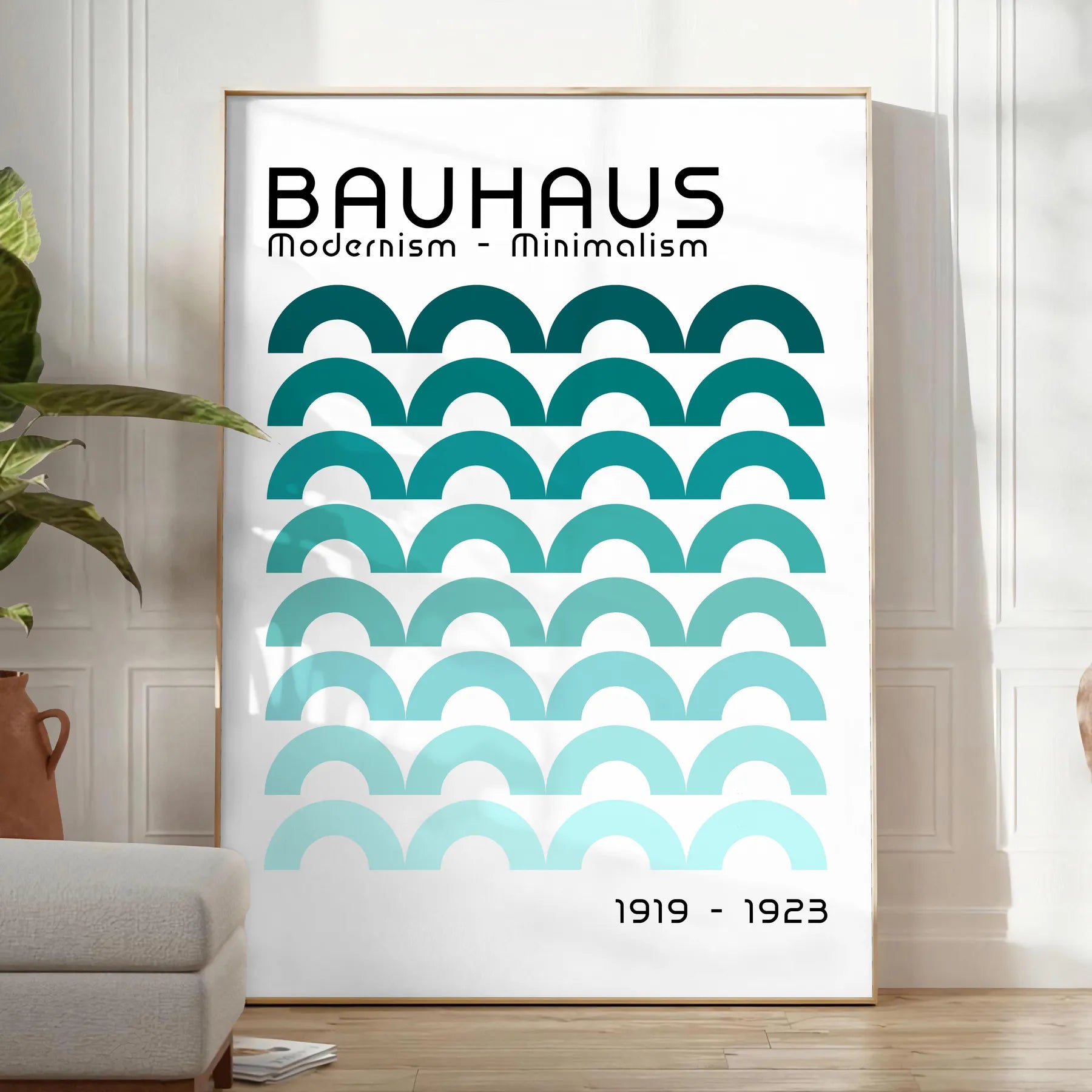 timeless elegance Bauhaus art black white poster exquisite wall artwork ideal gift enthusiasts modern decor space prints available framed frameless options